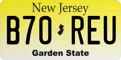 NJ license plate B70REU