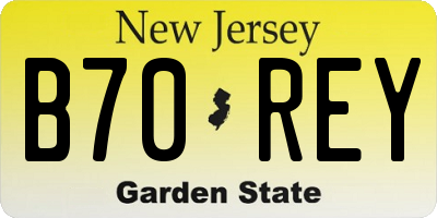 NJ license plate B70REY