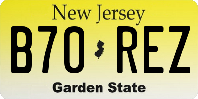 NJ license plate B70REZ