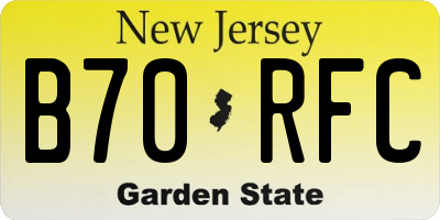 NJ license plate B70RFC