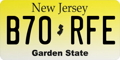 NJ license plate B70RFE