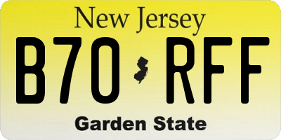 NJ license plate B70RFF