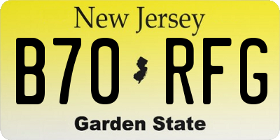 NJ license plate B70RFG