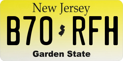 NJ license plate B70RFH