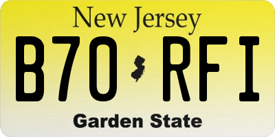 NJ license plate B70RFI