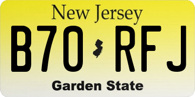 NJ license plate B70RFJ