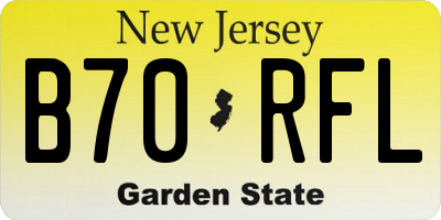 NJ license plate B70RFL