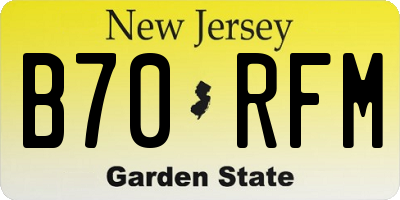 NJ license plate B70RFM