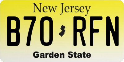 NJ license plate B70RFN