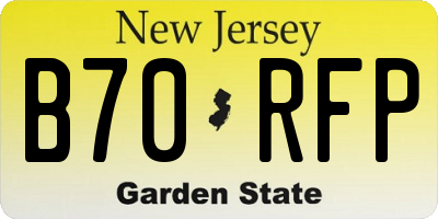 NJ license plate B70RFP