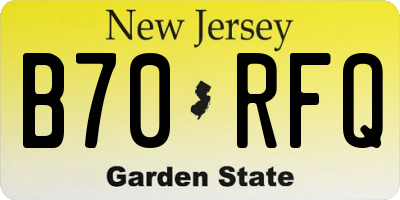 NJ license plate B70RFQ
