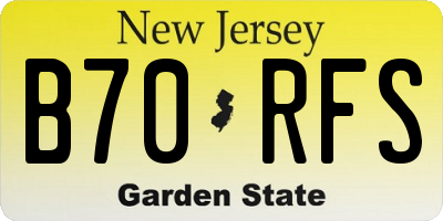 NJ license plate B70RFS