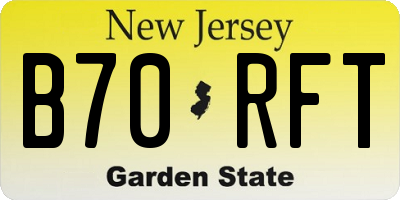 NJ license plate B70RFT