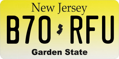 NJ license plate B70RFU