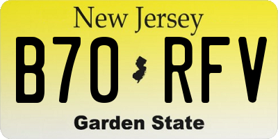 NJ license plate B70RFV