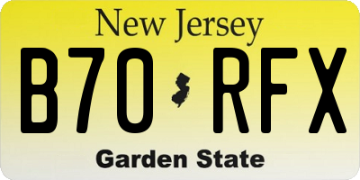 NJ license plate B70RFX
