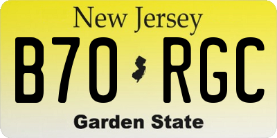 NJ license plate B70RGC