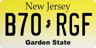 NJ license plate B70RGF