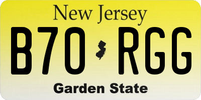 NJ license plate B70RGG