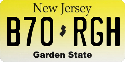 NJ license plate B70RGH