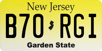 NJ license plate B70RGI