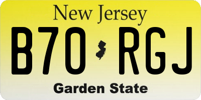 NJ license plate B70RGJ