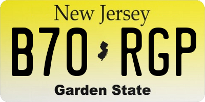 NJ license plate B70RGP