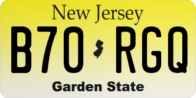 NJ license plate B70RGQ