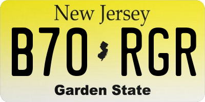 NJ license plate B70RGR
