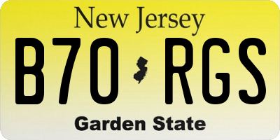 NJ license plate B70RGS
