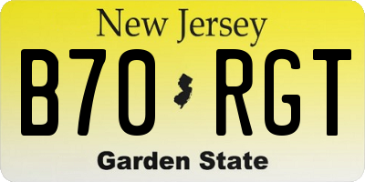 NJ license plate B70RGT