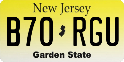 NJ license plate B70RGU