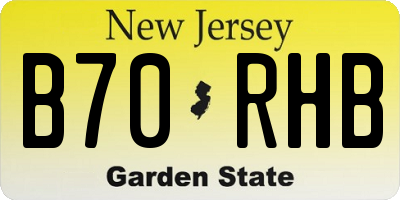 NJ license plate B70RHB