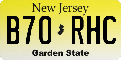 NJ license plate B70RHC