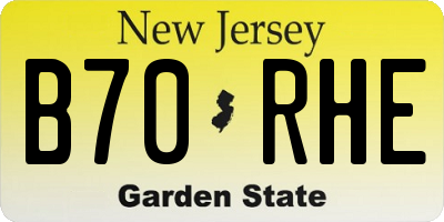 NJ license plate B70RHE