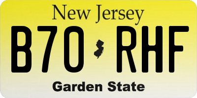 NJ license plate B70RHF