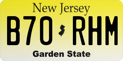 NJ license plate B70RHM