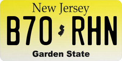 NJ license plate B70RHN
