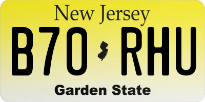 NJ license plate B70RHU