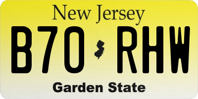NJ license plate B70RHW