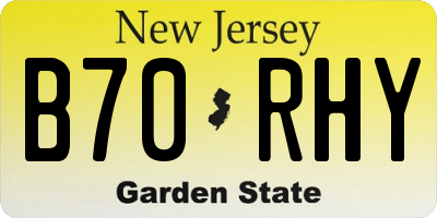 NJ license plate B70RHY