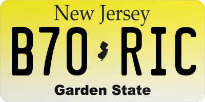 NJ license plate B70RIC