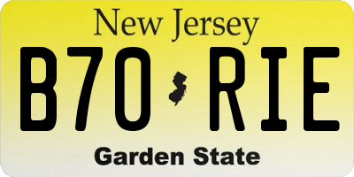 NJ license plate B70RIE