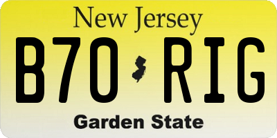 NJ license plate B70RIG