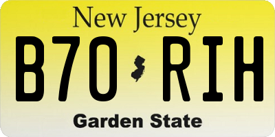 NJ license plate B70RIH