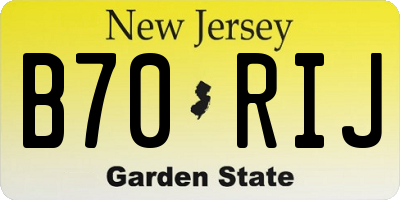 NJ license plate B70RIJ