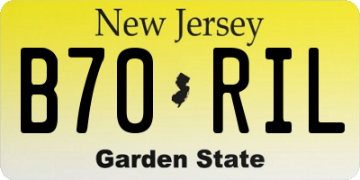 NJ license plate B70RIL