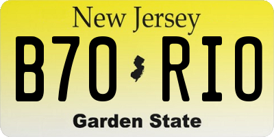 NJ license plate B70RIO