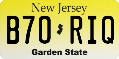 NJ license plate B70RIQ