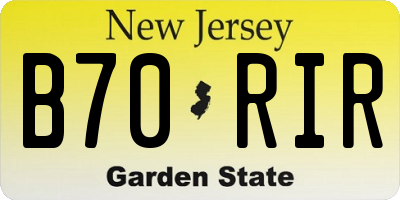 NJ license plate B70RIR